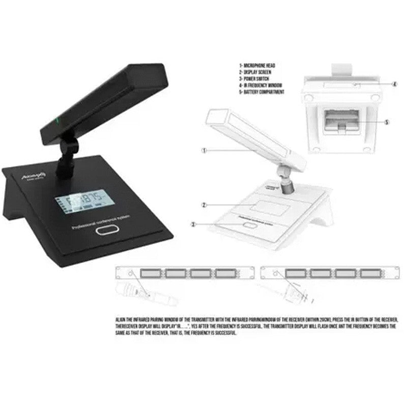 Audibax AWM C1T - Transmisor Inalámbrico con Micrófono UHF para Conferencias