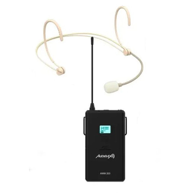 Audibax AWM H1T - Micrófono Inalámbrico de Diadema UHF con Petaca