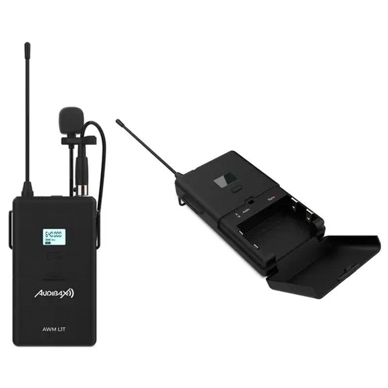 Audibax AWM L1T - Transmisor inalámbrico de petaca con micrófono Lavalier UHF profesional