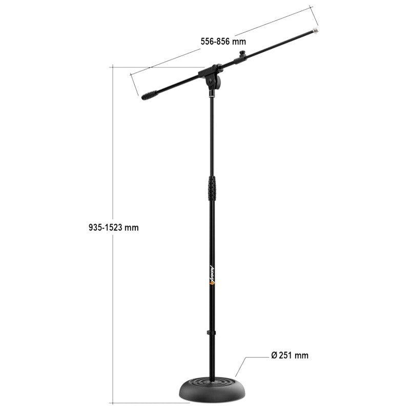 Audibax Base 10 - Pie de micro base redonda tipo Jirafa color negro - Tempo Shop