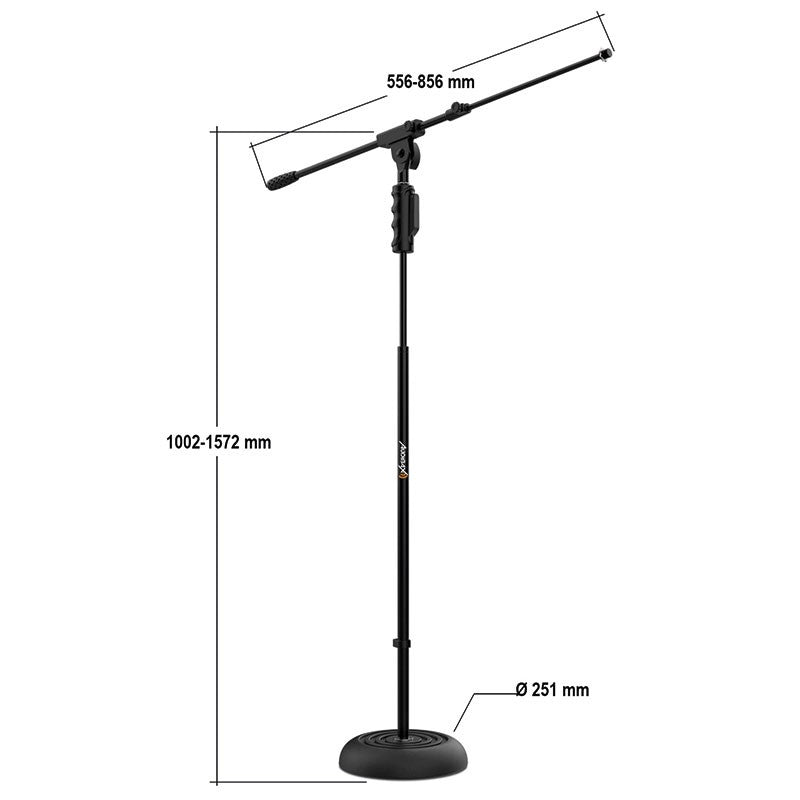 Audibax Base 10E - Soporte de micro Suelo Jirafa Ajustable Base Redonda y Easy Block - Tempo Shop