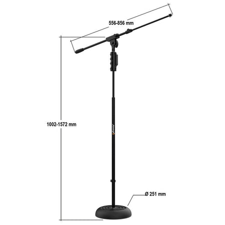 Audibax Base 10E - Soporte de micro Suelo Jirafa Ajustable Base Redonda y Easy Block - Tempo Shop