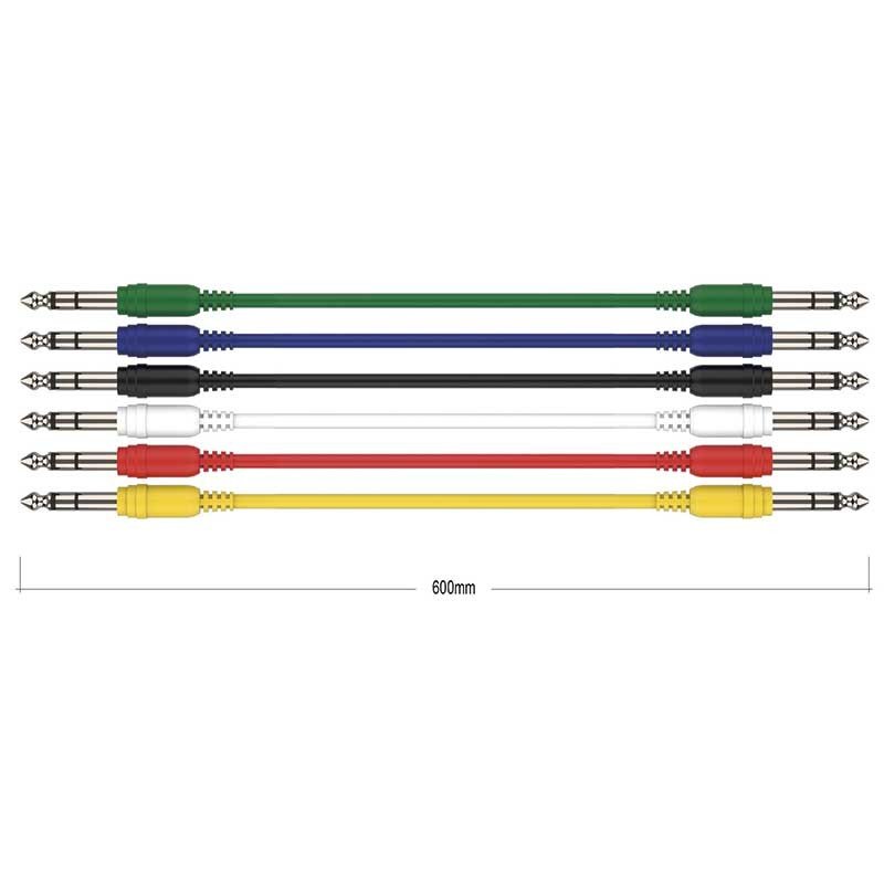 Audibax Basic 10101663 - Colour Cable Patch Jack Stereo a Jack Stereo 6 Unidades 60cm - Tempo Shop
