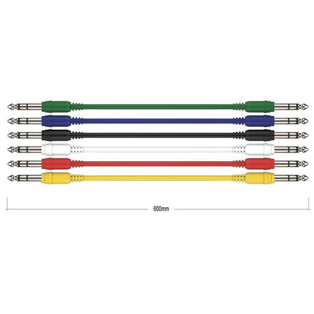 Audibax Basic 10101663 - Colour Cable Patch Jack Stereo a Jack Stereo 6 Unidades 60cm - Tempo Shop