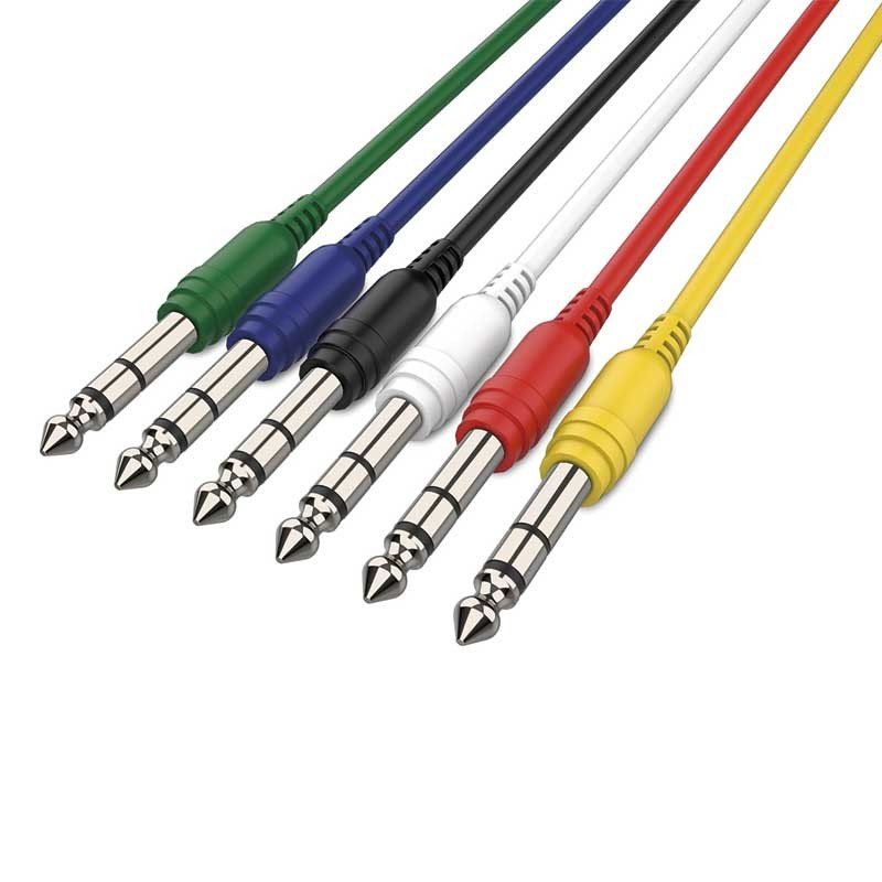 Audibax Basic 10101663 - Colour Cable Patch Jack Stereo a Jack Stereo 6 Unidades 60cm - Tempo Shop