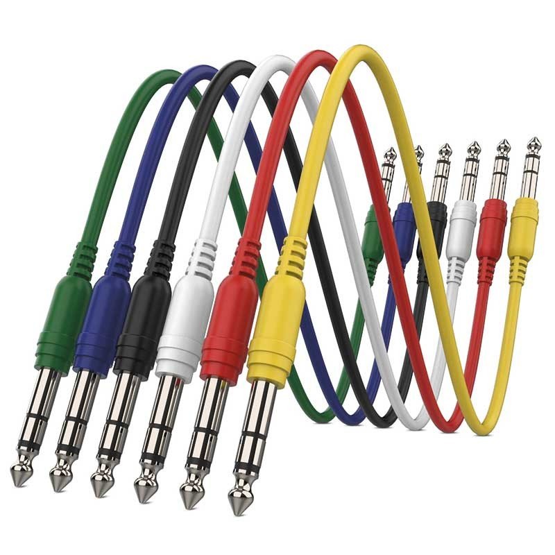 Audibax Basic 10101663 - Colour Cable Patch Jack Stereo a Jack Stereo 6 Unidades 60cm - Tempo Shop