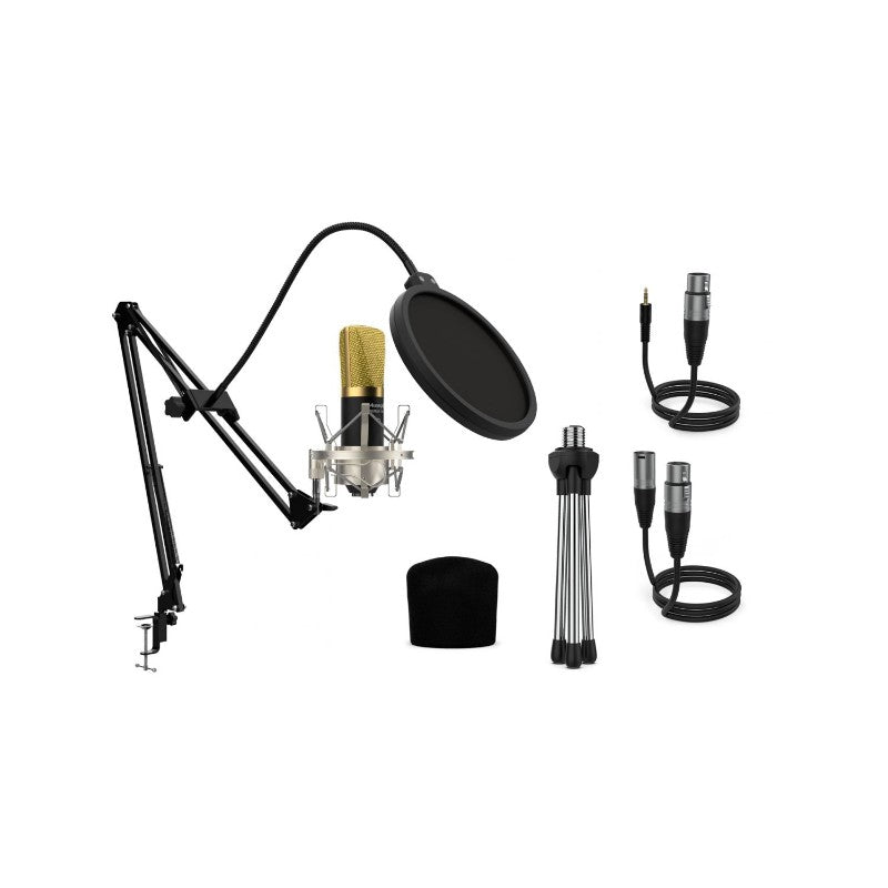 Audibax Berlin 1800 Gold Pro - Pack micro Estudio +Soporte + Antipop + Cables - Tempo Shop