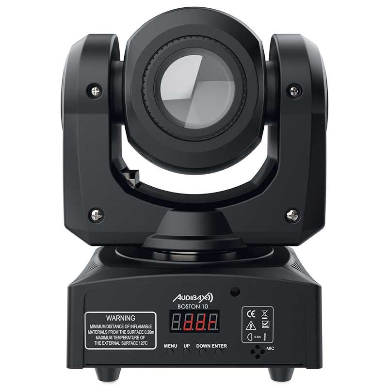 Audibax Boston 10 - Cabeza Móvil Disco Led 10WBlanco + 7 Colores 7 Gobos Fijos + Spot - Tempo Shop