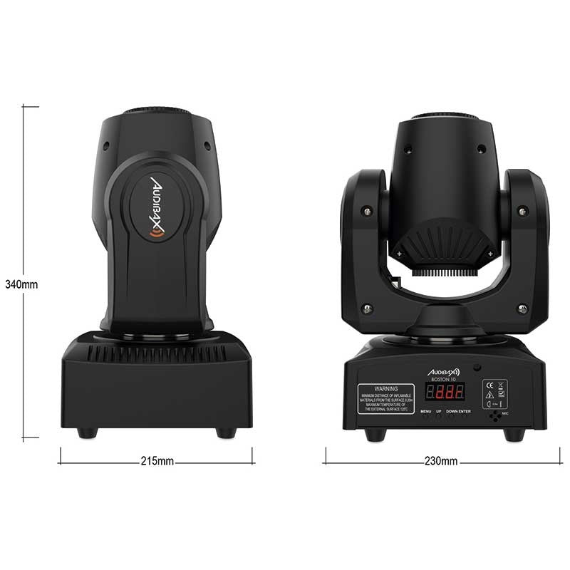 Audibax Boston 10 - Cabeza Móvil Disco Led 10WBlanco + 7 Colores 7 Gobos Fijos + Spot - Tempo Shop