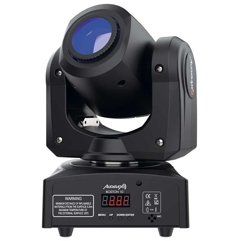 Audibax Boston 10 - Cabeza Móvil Disco Led 10WBlanco + 7 Colores 7 Gobos Fijos + Spot - Tempo Shop