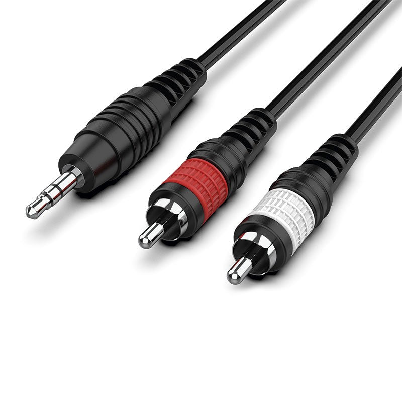 Audibax Bronze 10053616 - Cable Minijack Stereo a 2 RCA Macho 15m Negro - Tempo Shop