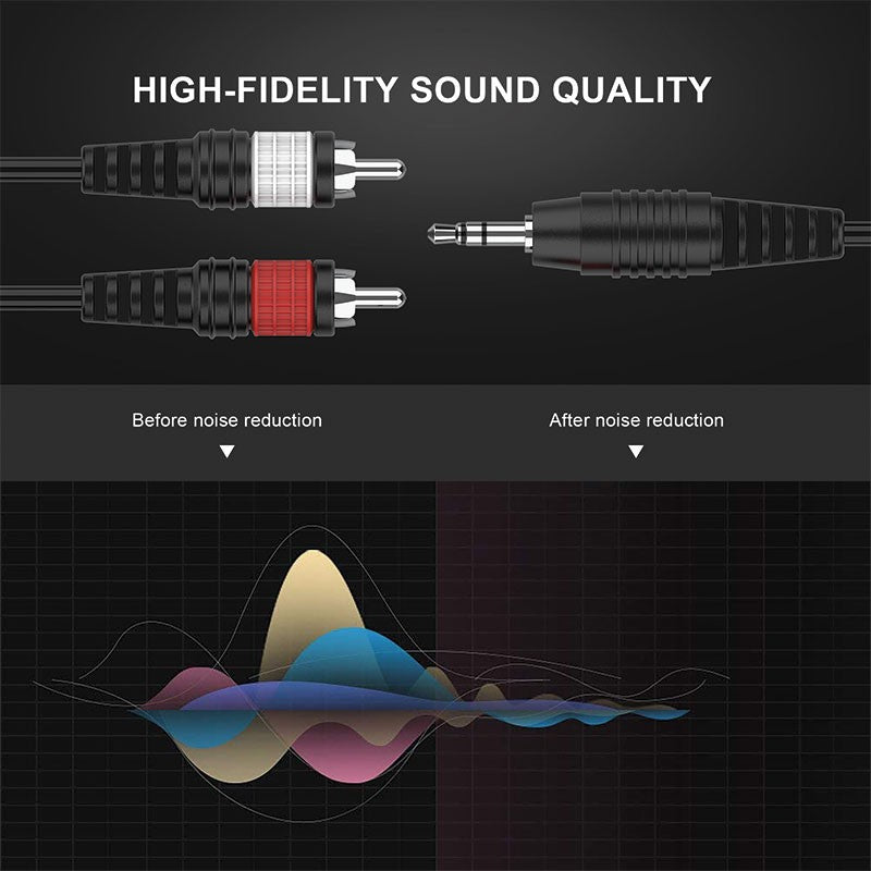 Audibax Bronze 10053616 - Cable Minijack Stereo a 2 RCA Macho 15m Negro - Tempo Shop