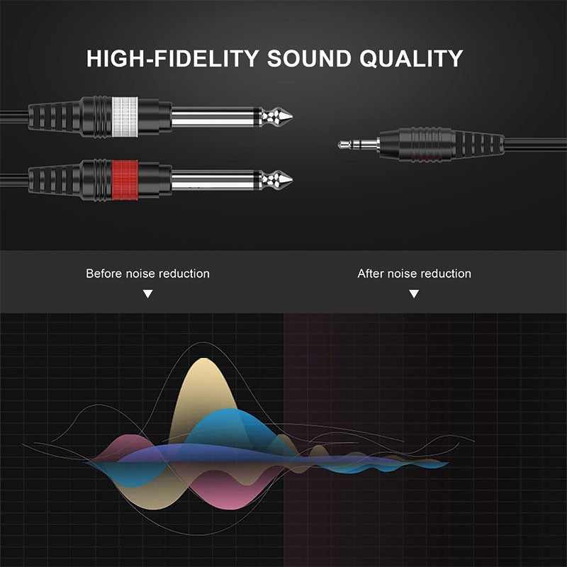 Audibax Bronze 10053617 - Cable Minijack Stereo a 2 Jack Mono 15m Negro - Tempo Shop