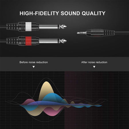 Audibax Bronze 10053617 - Cable Minijack Stereo a 2 Jack Mono 15m Negro - Tempo Shop