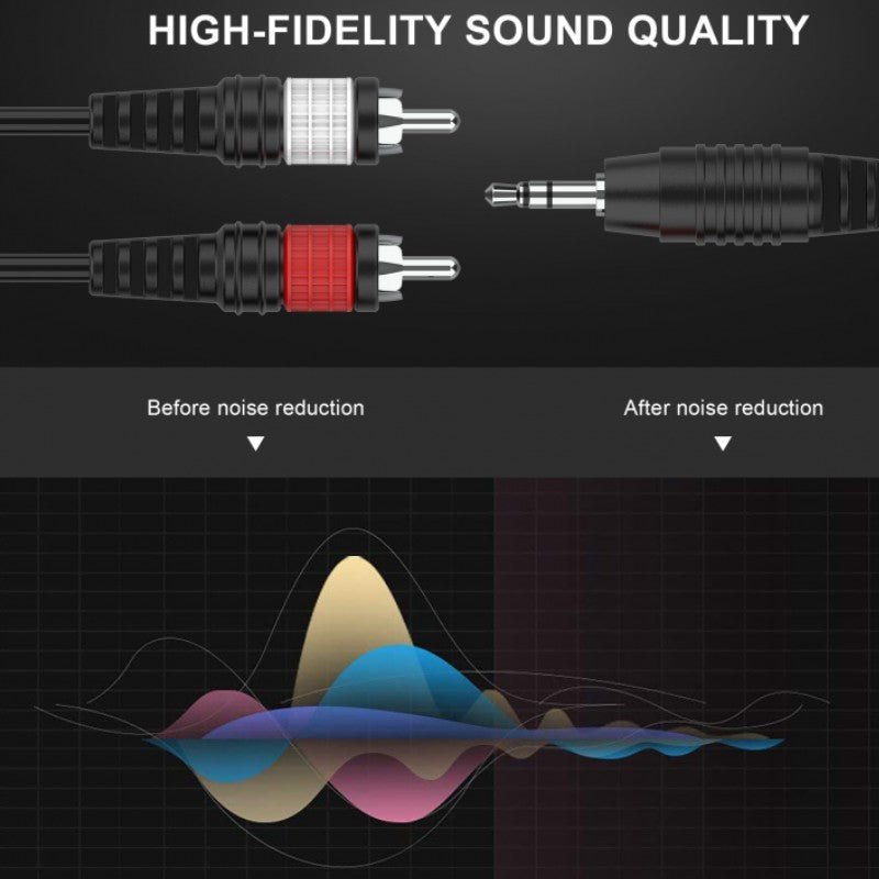 Audibax Bronze 10093056 - Cable Minijack Stereo a 2 RCA Macho 3m Negro - Tempo Shop