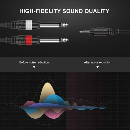 Audibax Bronze 10093063 - Cable Minijack Stereo a 2 Jack Mono 3m Negro - Tempo Shop