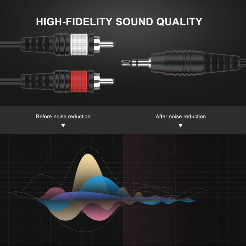 Audibax Bronze 10145102 - Cable Minijack St - 2 RCA Macho 6m Negro - Tempo Shop