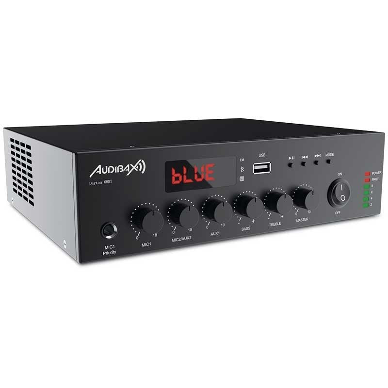 Audibax Dayton 60BT - Amplificador Línea de 100V y 4 - 16 Ω - 60W USB, FM y Bluetooth - Tempo Shop
