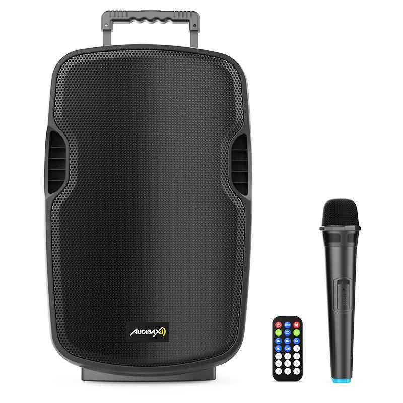 Audibax Denver 10 - Altavoz Activo PA 10 con Batería , Ruedas + 1 Micro Inalámbrico - Tempo Shop