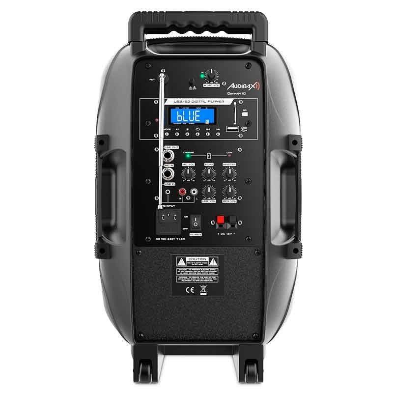 Audibax Denver 10 - Altavoz Activo PA 10 con Batería , Ruedas + 1 Micro Inalámbrico - Tempo Shop