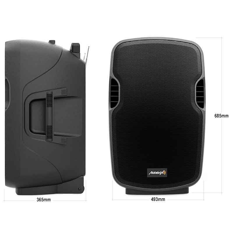 Audibax Denver 15 - Altavoz Activo PA 15 con Batería , Ruedas + 2 Micros Inalámbricos - Tempo Shop