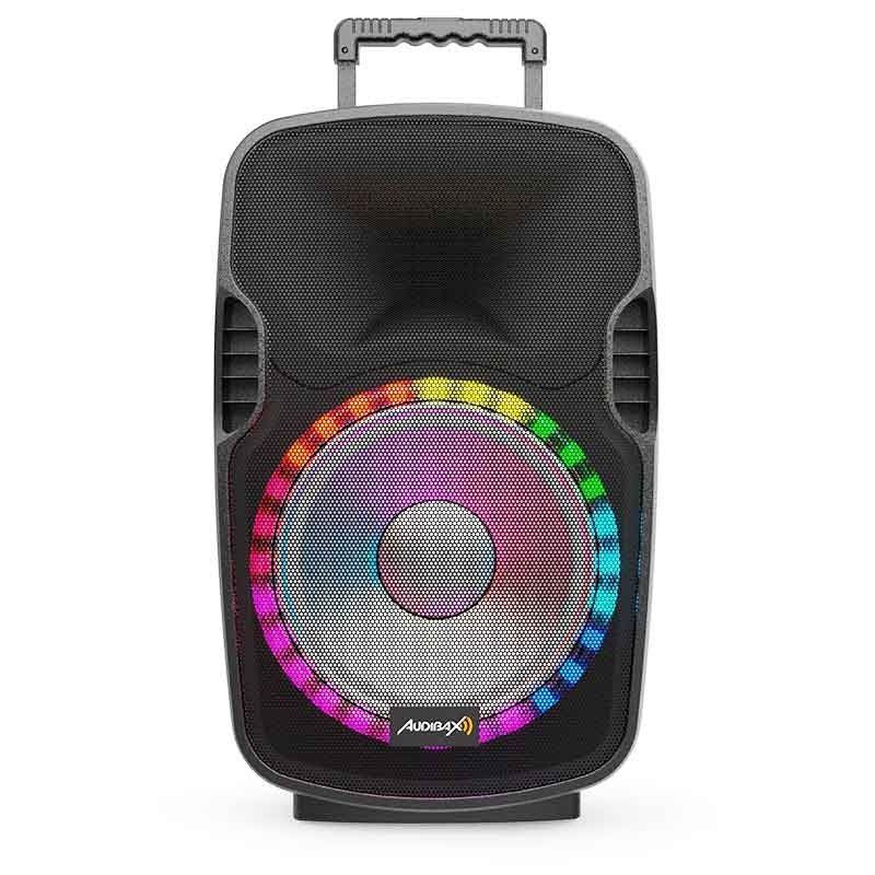 Audibax Denver 15 Malibu - Altavoz Activo PA 15" PA con Batería y Efectos LED + 2 Micros + Mando - Tempo Shop