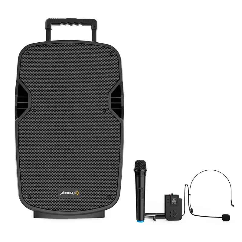Audibax Denver 15 Plus - Altavoz Activo PA 15 con Batería y Ruedas