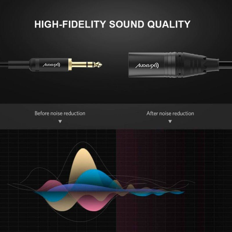 Audibax Evolution 10154419 - Cable XLR Macho a Jack Balanceado 1,5m Negro - Tempo Shop