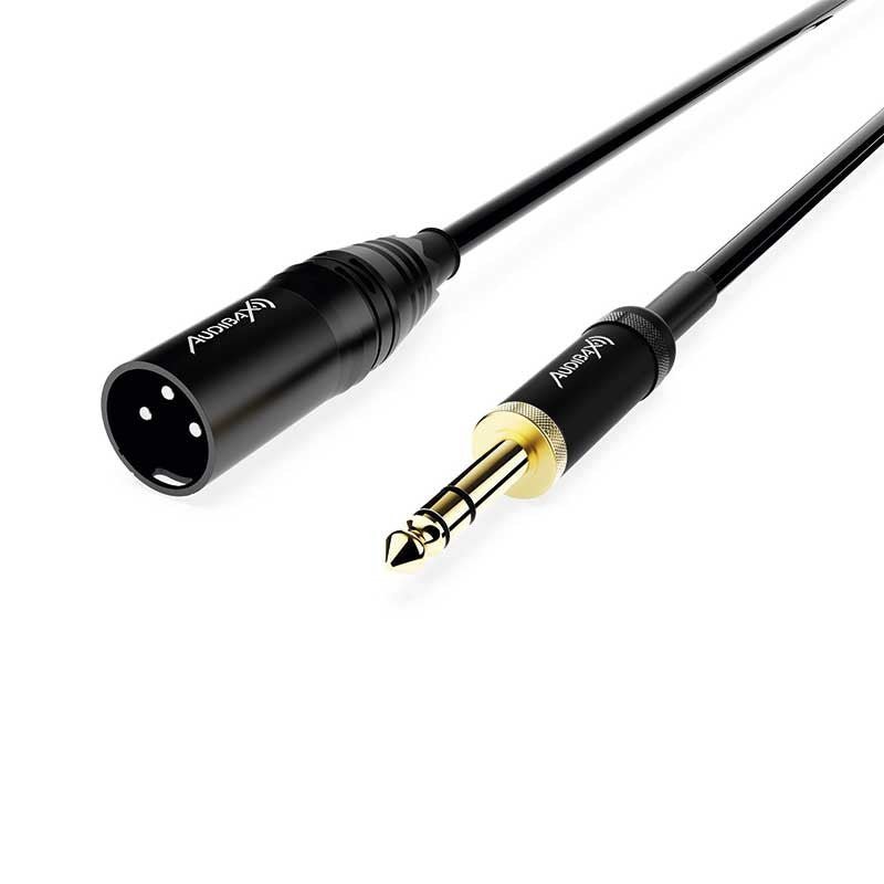 Audibax Evolution 10154422 - Cable XLR Macho a Jack Balanceado 10m Negro - Tempo Shop