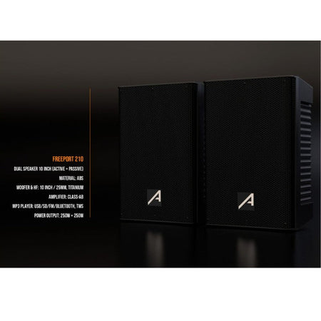 Audibax Freeport 210 - Set 2 Altavoces 10 Bluetooth 250W + 250W - Tempo Shop