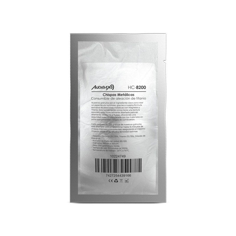 Audibax HC - 8200 - 200g Consumible para Máquinas de Fuego Frio - Chispas - Tempo Shop