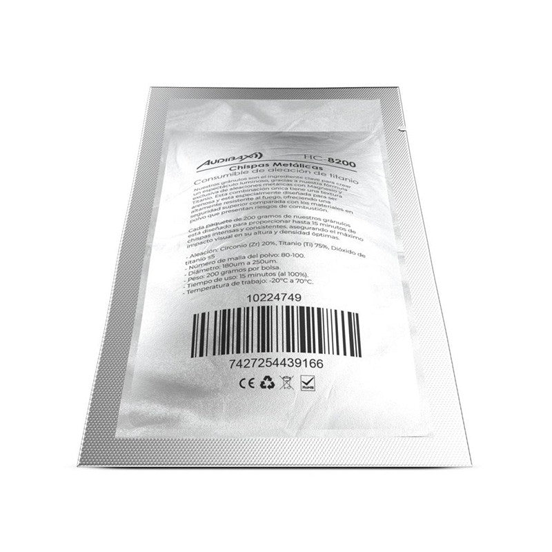 Audibax HC - 8200 - 200g Consumible para Máquinas de Fuego Frio - Chispas - Tempo Shop