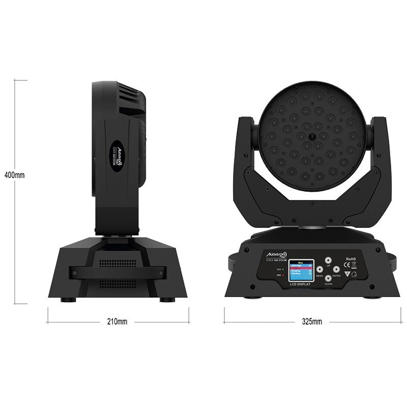 Audibax Iowa 360 Zoom - Cabeza Móvil 36 LED RGBW 10W - Tempo Shop