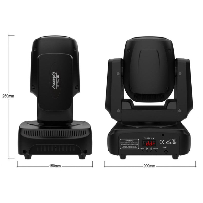 Audibax Iowa 90 Laser - Cabeza Móvil Wash 90WRGBW 4 en 1 + Láser Verde 500 mW - Tempo Shop