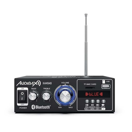 Audibax Kansas - Amplificador HiFi con Bluetooth /MP3 / FM Entrada SD y USB 2 x 40W - Tempo Shop