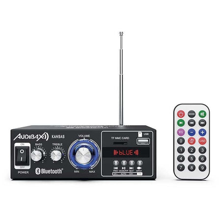 Audibax Kansas - Amplificador HiFi con Bluetooth /MP3 / FM Entrada SD y USB 2 x 40W - Tempo Shop