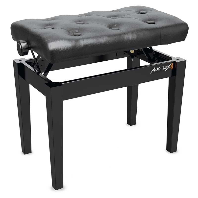 Audibax KB500B - Banco para Piano / Teclado Ajustable Regulable Acolchado Negro - Tempo Shop
