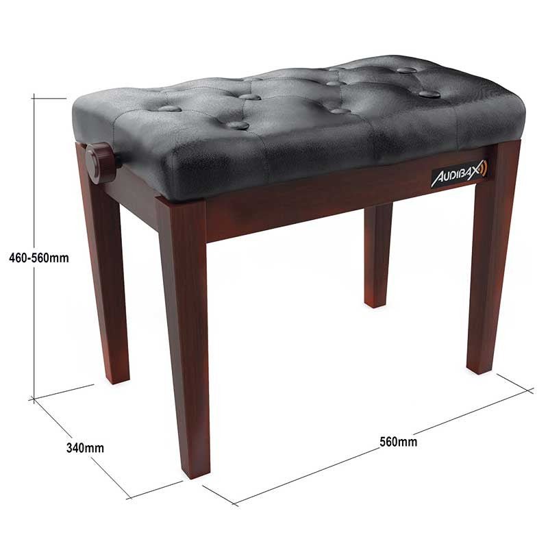 Audibax KB500RW - Banco para Piano / Teclado Ajustable Regulable Acolchado Palisandro - Tempo Shop