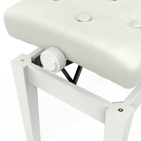 Audibax KB500W - Banco Piano / Teclado Ajustable Regulable Acolchado Blanco - Tempo Shop