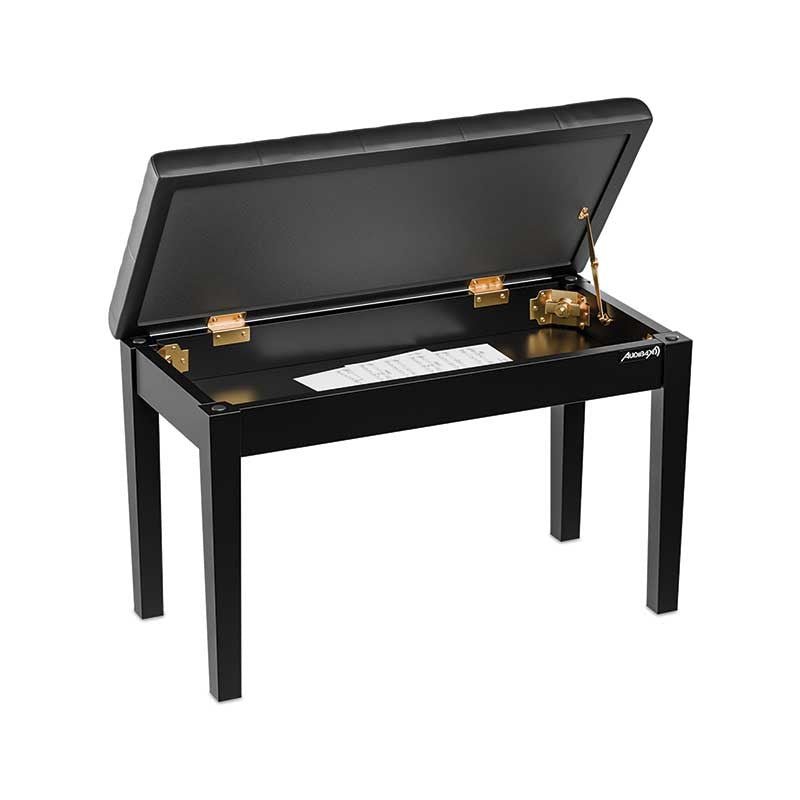 Audibax KB502 - Banqueta Doble Piano/Teclado con Compartimento Negro - Tempo Shop