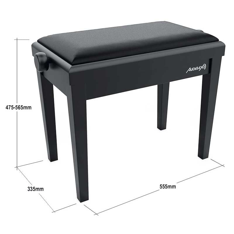 Audibax KB600 Black - Banco para Piano Teclado Ajustable Regulable Acolchado - Tempo Shop