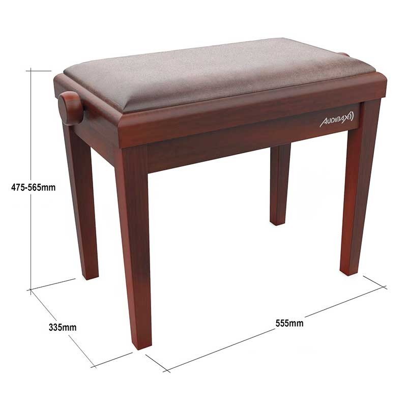 Audibax KB600 Nogal - Banco para Piano Teclado Ajustable Regulable Acolchado - Tempo Shop