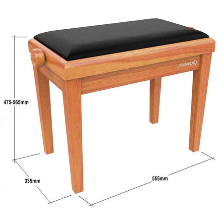 Audibax KB600 Oak - Banco para Piano Teclado Ajustable Regulable Acolchado Roble - Tempo Shop