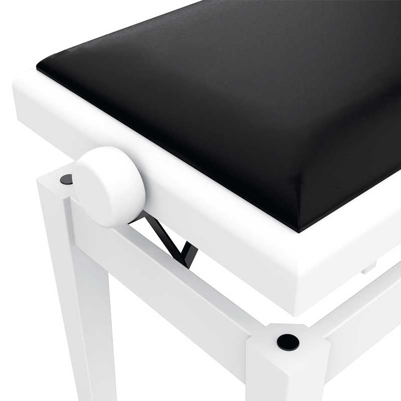 Audibax KB600 White - Banco para Piano Teclado Ajustable Regulable Acolchado - Tempo Shop