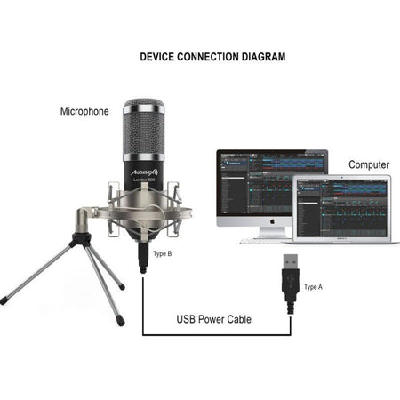 Audibax London 800 USB Silver - Pack Micrófono USB Pack para Podcast / Grabación / Gamers - Tempo Shop