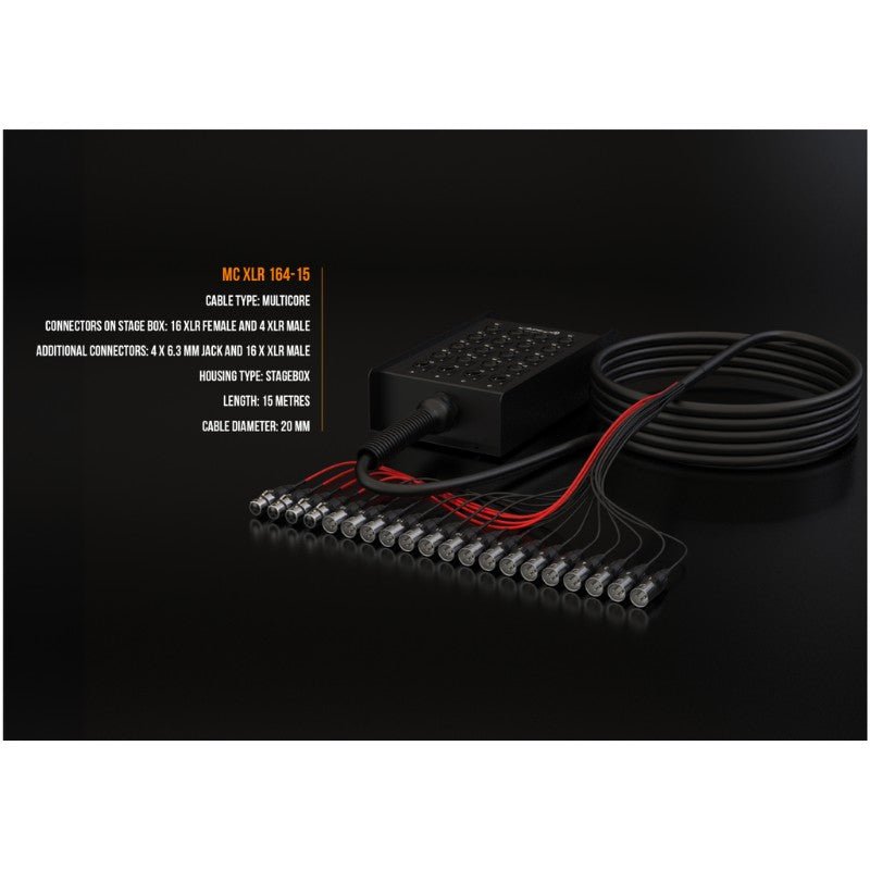 Audibax MC XLR 164 15 Stage Box 15M - Cajetin de escenario de 15m - Tempo Shop