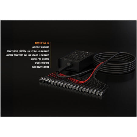 Audibax MC XLR 164 15 Stage Box 15M - Cajetin de escenario de 15m - Tempo Shop