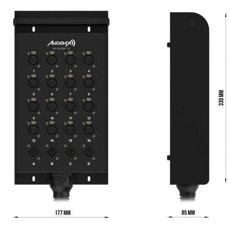 Audibax MC XLR 164 15 Stage Box 15M - Cajetin de escenario de 15m - Tempo Shop