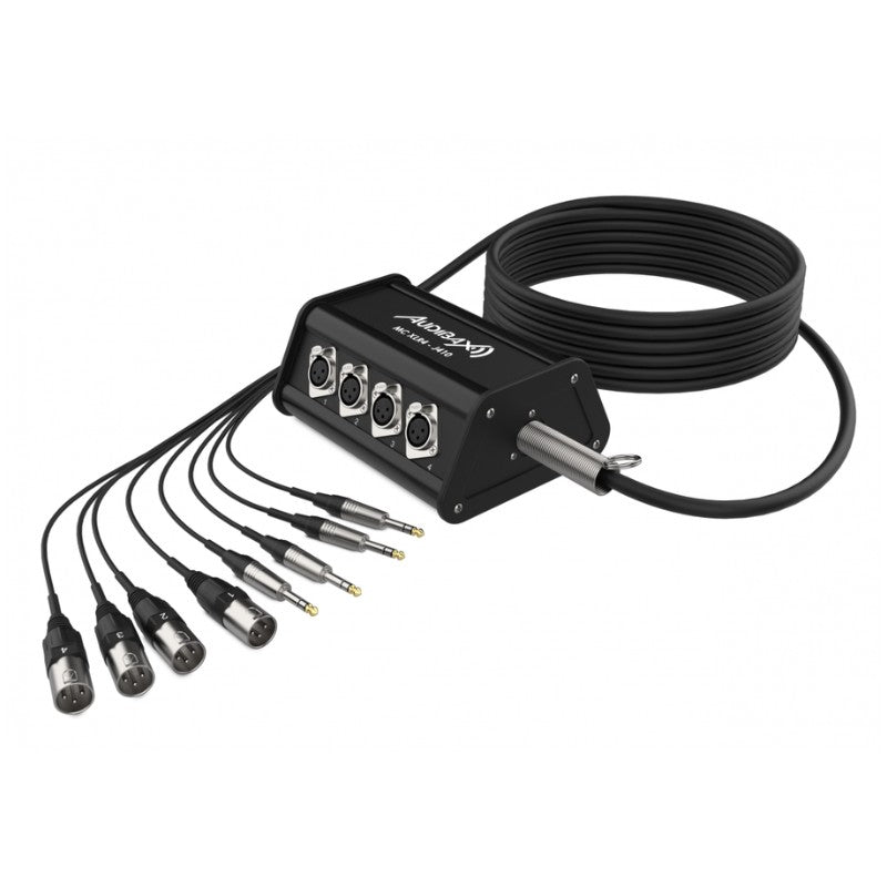 Audibax MC XLR4 J4 - Cajetín Escenario 4 XLR Entrada + 4 Jacks 10m - Tempo Shop