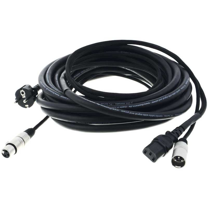 Audibax MCXXP10 - Cable XLR Macho a XLR Hembra 10m + Toma 220 V - Tempo Shop